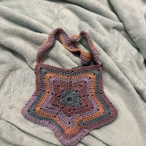 Multicolor Crochet Star-Shaped Bag